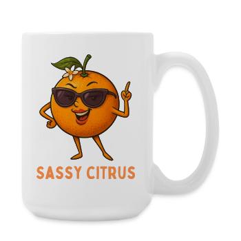 Sassy Citrus mit Sonnenbrille - Große Tasse 440 ml - Weiß - Rechts