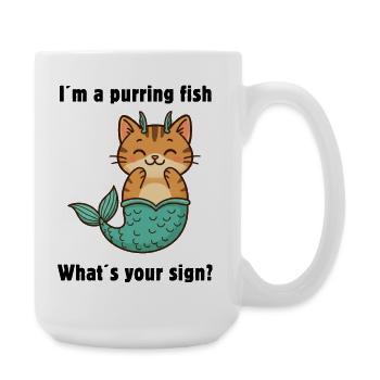 Sweet Pisces Cat – Zodiac sign full of magic - Large Mug 440 ml - white - Right
