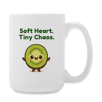 Softe Herz Tiny Chaos Kiwi - Große Tasse 440 ml - Weiß - Rechts