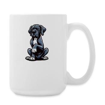 Parlez au propriétaire de Paw Great Dane - Grande tasse 440 ml - blanc - Droite