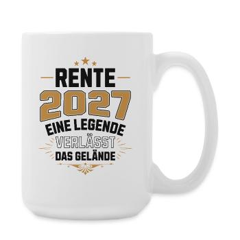 Rente 2027 Rentner Rentnerin Legende Ruhestand - Große Tasse 440 ml - Weiß - Rechts