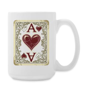 Costume de carnaval vintage de Heart Ace Drôle - Grande tasse 440 ml - blanc - Droite