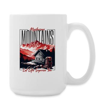 Mysterious Mountains Let Life Surprise You - Large Mug 440 ml - white - Right