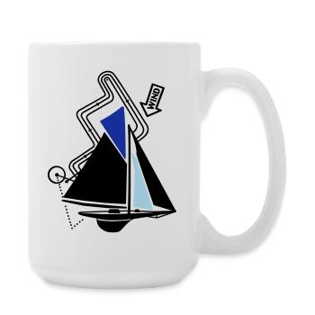Parcours classique de régate de voilier Voilier Yacht - Grande tasse 440 ml - blanc - Droite