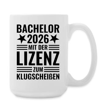 Bachelor 2026 with the license to smartass - Large Mug 440 ml - white - Right