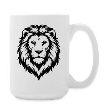 Lion Design Illustration - Large Mug 440 ml - white - Right