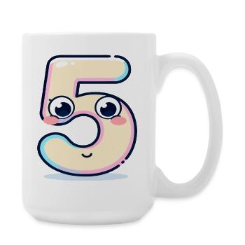 Numéro 5 Kawaii Pastel - Grande tasse 440 ml - blanc - Droite