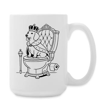 Art de la ligne des toilettes du trône teckel - Grande tasse 440 ml - blanc - Droite
