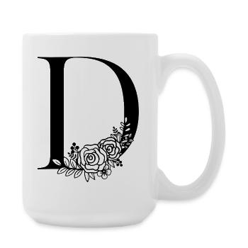 Alphabet D - Große Tasse 440 ml - Weiß - Rechts