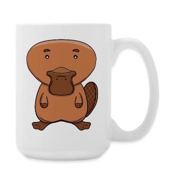 Niedlicher Schnabeltier Kawaii Australischer Tier-Cartoon - Große Tasse 440 ml - Weiß - Rechts