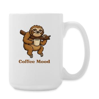 Faultier mit Kaffeetasse - Große Tasse 440 ml - Weiß - Rechts