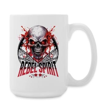 crâne squelette moto motard gang - Grande tasse 440 ml - blanc - Droite
