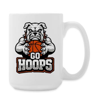 Mascotte de basket-ball des Bulldogs Go Hoops - Grande tasse 440 ml - blanc - Droite