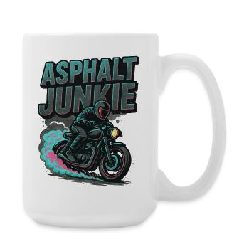 Asphalt Junkie – Motorrad - Große Tasse 440 ml - Weiß - Rechts