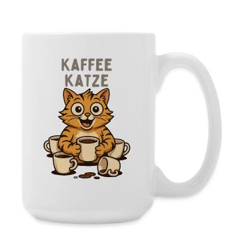 Kaffee Katze Cartoon Tasse Design - Große Tasse 440 ml - Weiß - Rechts