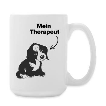 MY DOG IS MY THERAPIST! 🐶 DOGLOVER SOUL - Large Mug 440 ml - white - Right