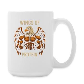 Flügel des Proteins Kraftadler - Große Tasse 440 ml - Weiß - Rechts