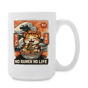 Ramen Nouilles Anime japonais Manga Kawaii - Grande tasse 440 ml - blanc - Droite