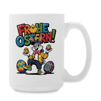 Frohe Ostern Bunny Cartoon - Große Tasse 440 ml - Weiß - Rechts
