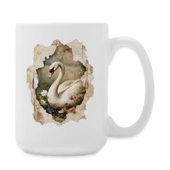 Schwan - Große Tasse 440 ml - Weiß - Rechts