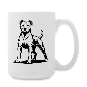 Pitbull dans une pose fière - Grande tasse 440 ml - blanc - Droite