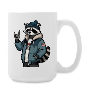 Cool raccoon - Large Mug 440 ml - white - Right