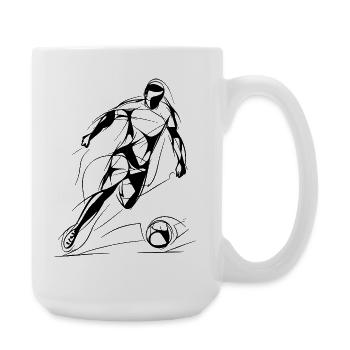 Fußballspieler Zeichnung - Große Tasse 440 ml - Weiß - Rechts