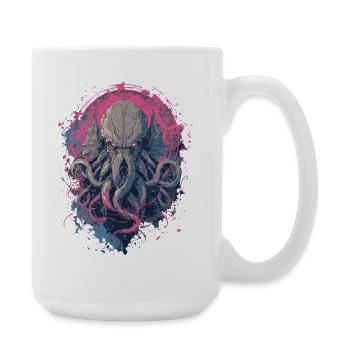 Kosmisches Tentakelwesen – Dark Horror Art - Große Tasse 440 ml - Weiß - Rechts