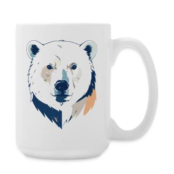 Polar Bear Polar Bear Head Drawing Head Design Motif - Large Mug 440 ml - white - Right