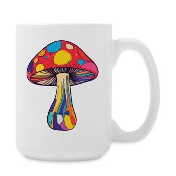 Bunter Fliegenpilz Psychedelischer Regenbogenpilz - Große Tasse 440 ml - Weiß - Rechts