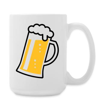 Maßkrug (bière / chope / verre à bière / R /// 2C) - Grande tasse 440 ml - blanc - Droite