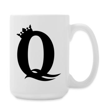 Q-Queen – Majestätisches Party & Girl Design - Große Tasse 440 ml - Weiß - Rechts