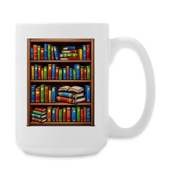 Bookcase Illustrato Library - Large Mug 440 ml - white - Right