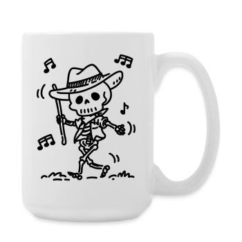 Dancing Cowboy Skeleton | Music & Halloween Theme - Large Mug 440 ml - white - Right
