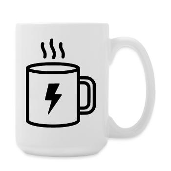 Kaffee Tasse Blitz Energie - Große Tasse 440 ml - Weiß - Rechts