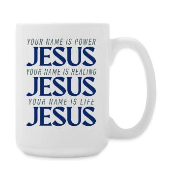 POUVOIR DE JÉSUS GUÉRIR LA VIE - Grande tasse 440 ml - blanc - Droite