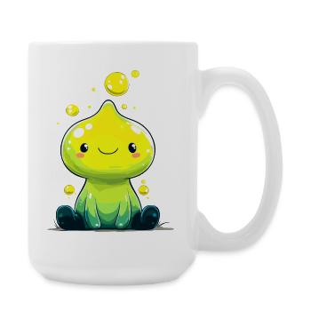 Kleiner Neon-Slime mit Lächeln - Große Tasse 440 ml - Weiß - Rechts