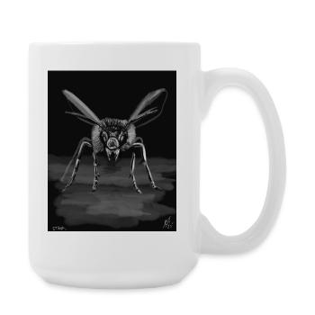 Abeille Mono Dard de Minuit - Grande tasse 440 ml - blanc - Droite
