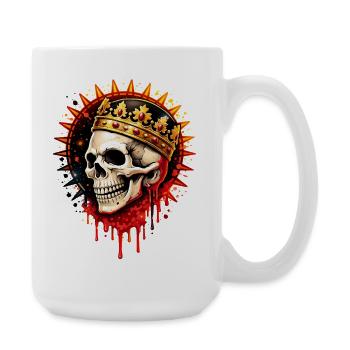 Crowned Skull Art Illustration - Large Mug 440 ml - white - Right