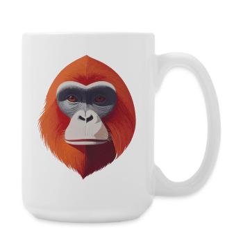 Orang-Utan Kunstporträt - Große Tasse 440 ml - Weiß - Rechts