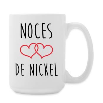 Nickel-Hochzeit 28 Jahre Glück und Liebe - Große Tasse 440 ml - Weiß - Rechts