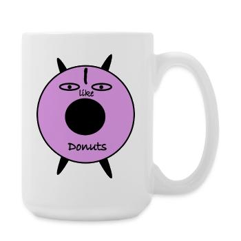 Purple Donut Face Graphic Tee - Große Tasse 440 ml - Weiß - Rechts