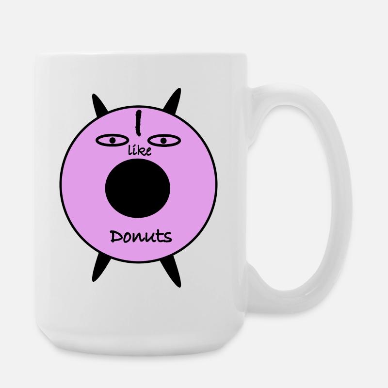 Purple Donut Face Graphic Tee - Large Mug 440 ml - white