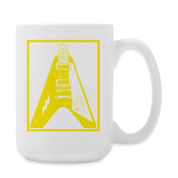 Electric Guitar Silhouette - Large Mug 440 ml - white - Right