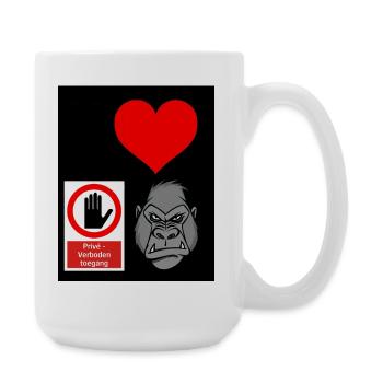 Accès privé de Heart Hand Gorilla - Grande tasse 440 ml - blanc - Droite