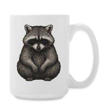 Shadow Raccoon Illustration - Large Mug 440 ml - white - Right