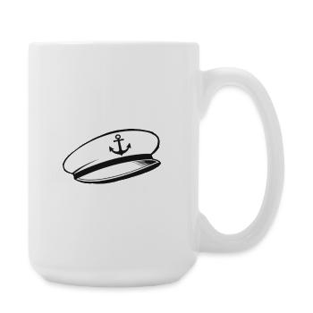 Kapitänsmütze – Küste statt Kompromiss - Große Tasse 440 ml - Weiß - Rechts