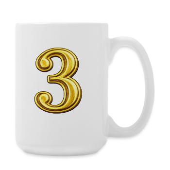 Golden Numeral Three Ornament - Large Mug 440 ml - white - Right