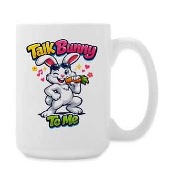 Hase Häschen Frühling Sommer Ostern Garten - Große Tasse 440 ml - Weiß - Rechts