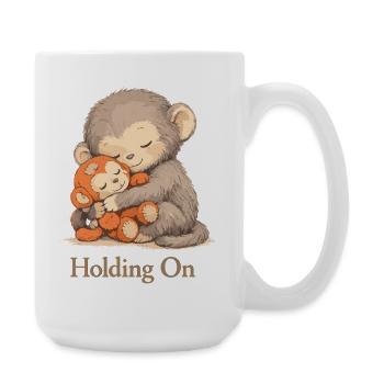 Anxious Monkey Plush Toy Solace - Large Mug 440 ml - white - Right